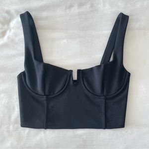 Zara Black Cropped Top. Bustier stile. Stretchy. Size M. Perfect Condition